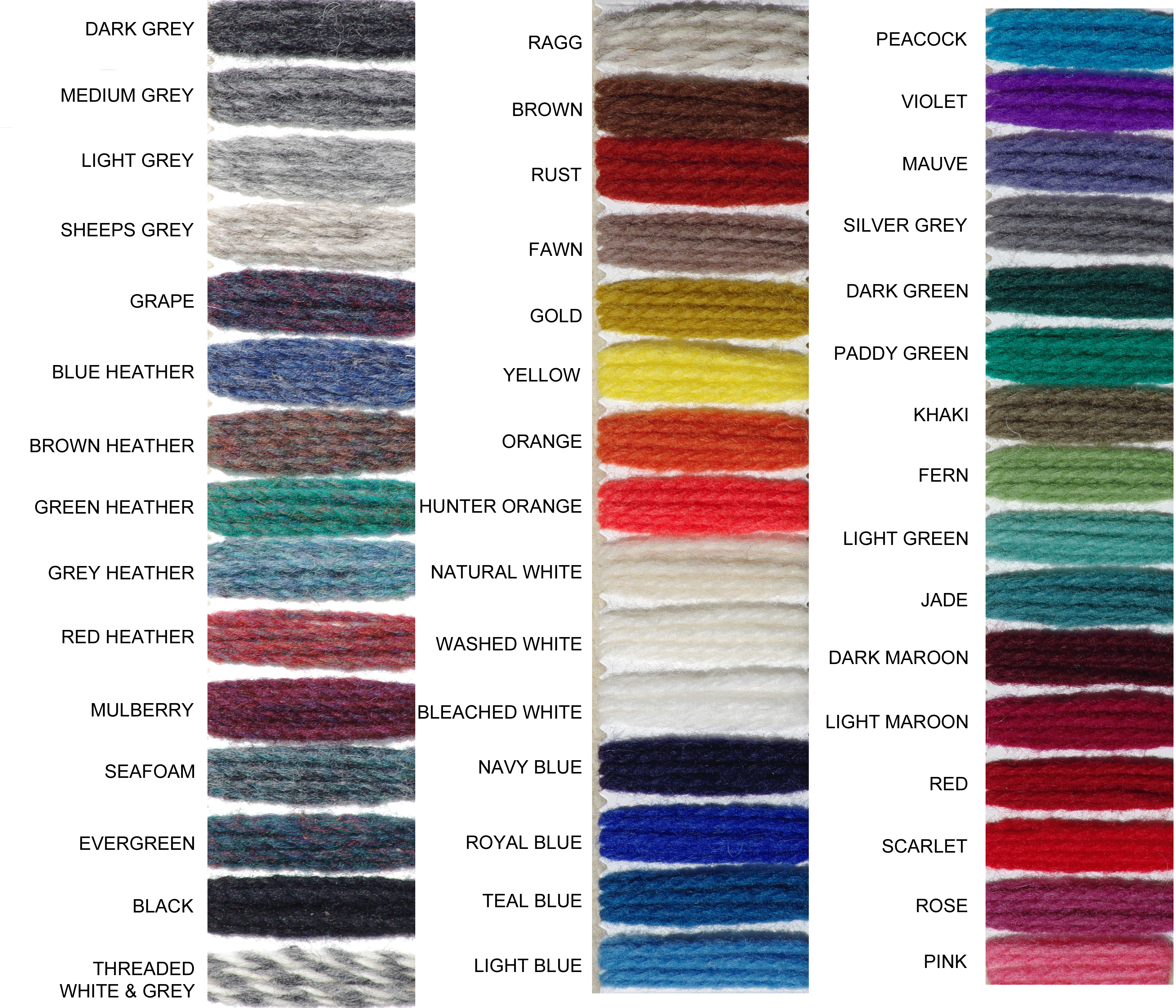 Yarn Colour Chart